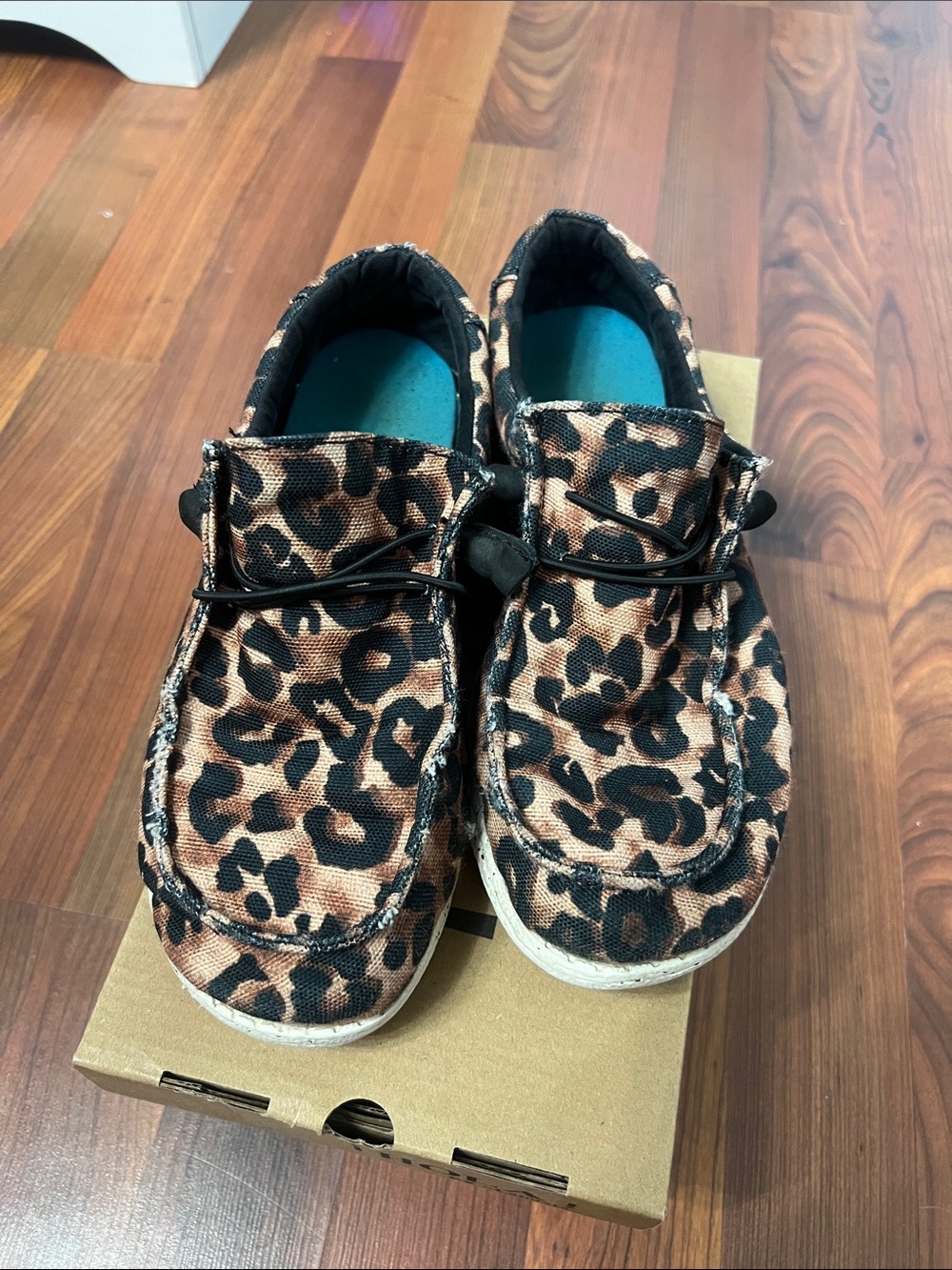 Leopard slip ons